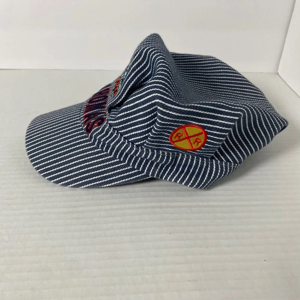Vintage Thomas and‎ Friends Boys Engineer Cap Conductor Railroad Train Pinstripe